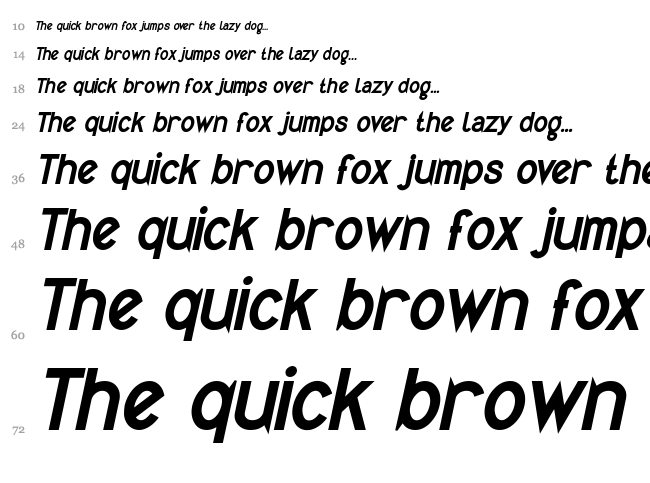 Quirkus font waterfall